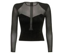 Chenille knit top w/ mesh detail