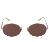 Ovale, braune Sonnenbrille aus Edelstahl