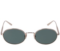 Ovale, grüne Sonnenbrille aus Edelstahl