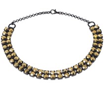Lackiertes Halsband mit Kristallen „Buio“