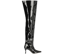 110MM HOHE OVERKNEESTIEFEL AUS LACKLEDER „STEVIE“