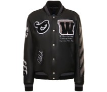 Collegejacke aus Leder mit Logo