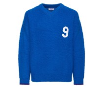 Unisex v-neck knit football sweater