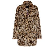 Mantel aus Kunstpelz mit Leopardenfelldruck