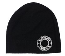 Strickmütze aus Kaschmirmischung mit rundem Logo