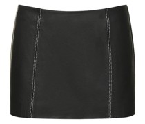 Flacher Minirock aus Leder „Veda Veranda“