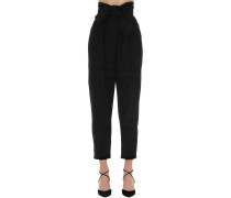 HIGH WAISTED SUEDE PANTS
