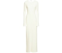 Langes Kleid aus Stretch-Strickripp