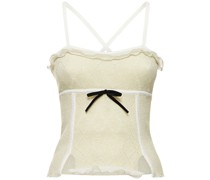 Heidi cotton blend top w/velvet ribbon