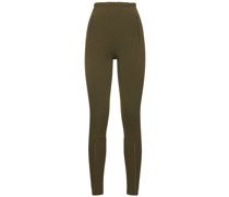 Stretch-Viskosejersey-Leggings mit Reißverschluss