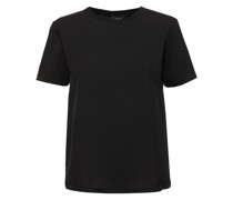 Lineares T-Shirt aus Seidenjersey