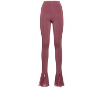 Draped high rise jersey pants w/ tulle