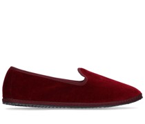 10mm hohe Loafer aus Samt „Bordeaux“