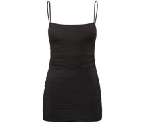 Minikleid aus Stretch-Viskose mit Rüschen