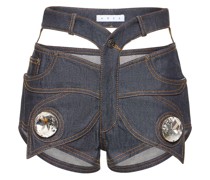 Hotpants aus Raww-Baumwolldenim „Butterfly“