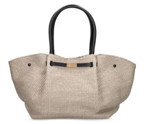 Handtasche aus Raffia und Glattleder „New York“