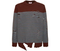 Strickpullover aus Wolle und recyceltem Polyester