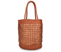 BEUTELTASCHE AUS HANDGEWEBTEM LEDER „XXL“