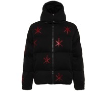 Red Dagger puffer jacket w/crystals