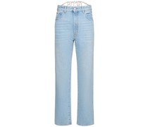 Cotton denim jeans w/ logo detail