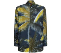 Printed fluid silk shirt