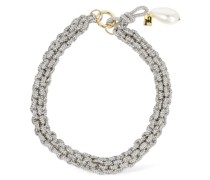 Halskette mit Kristallen und Perlenimitat „Gaia“