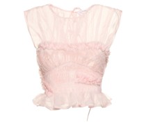 Uphi silk organza embroidered top