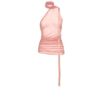 Asymmetrisches, transparentes Chiffon-Oberteil
