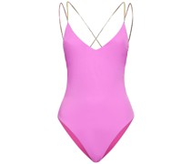 Bling embellished one piece swimsuit