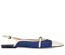 20MM HOHE RAFFIA- UND LEDERSCHUHE