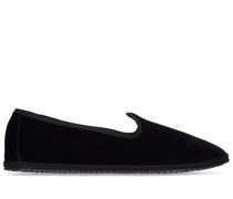 10mm hohe Loafer aus Samt mit Druck „Nero“