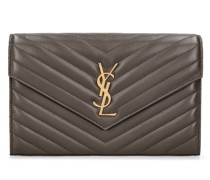 Cassandre embossed leather chain wallet