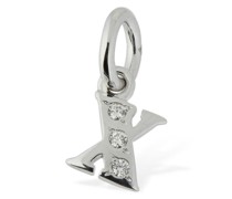 18 KARAT WEISSGOLD-ANHÄNGER MIT DIAMANT „X“