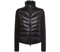 Daunencardigan aus Wollstrick und Nylon