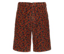 Unisex printed woven corduroy shorts