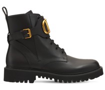 35MM HOHE KAMPFSTIEFEL AUS LEDER MIT LOGO
