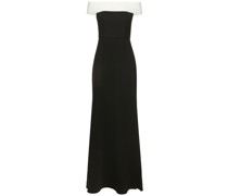 Contrast off-the-shoulder maxi dress