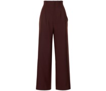 Hochtaillierte, weite Hose aus Wollgabardine