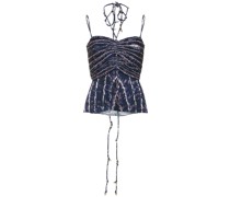 Justin Shibori crepe de chin top