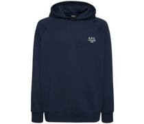 Hoodie aus Baumwollfrottee mit Stickarbeit
