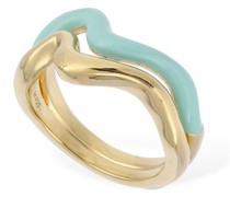 Zweifarbiger Emaille-Ring „Squiggle“