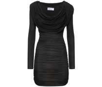 Minikleid aus Viskosejersey mit Kapuze