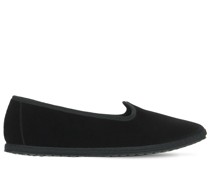 10mm hohe Loafer aus Samt mit Druck „Nero“
