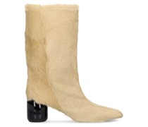 65mm Long hair ankle boots
