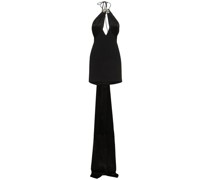 Minikleid aus Cady und Satin