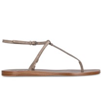 10mm hohe Sandaletten aus Leder mit Kristallen