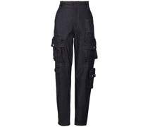 Denim high rise cargo jeans