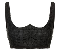 Crop-Top aus Baumwoll-Guipure-Spitze
