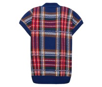 Gilette check wool short-sleeve sweater