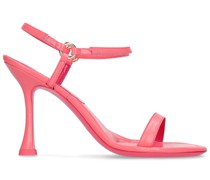 100mm hohe Sandalen aus glänzendem Leder „Mia“